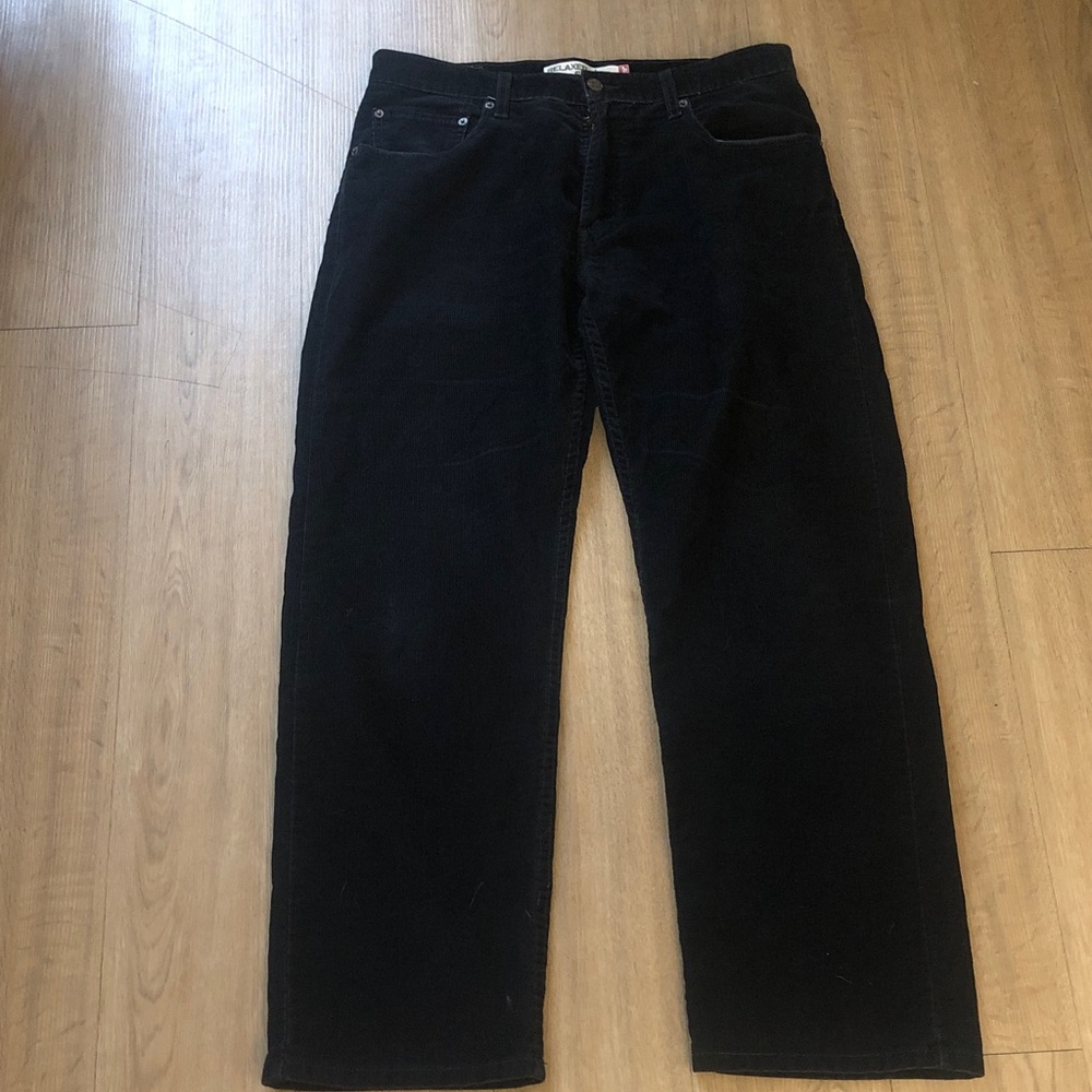 Levi's Black Corduroy Straight-Leg Pants